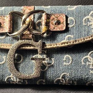 Vintage Guess Compari Denim And Leather Wallet